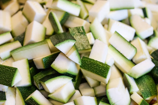 istock Courgette or Zucchini Chopped Cubes . close up 1078612758