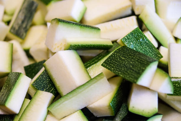 istock Courgette or Zucchini Chopped Cubes . close up 1078614346