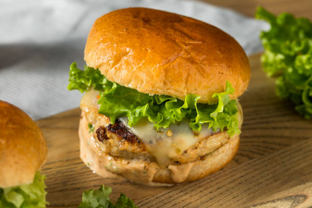 istock Spicy Homemade Chipotle Chicken Burger 1078665378