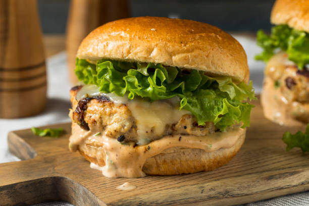 istock Spicy Homemade Chipotle Chicken Burger 1078667222