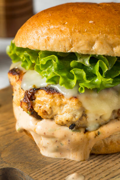 istock Spicy Homemade Chipotle Chicken Burger 1078667272