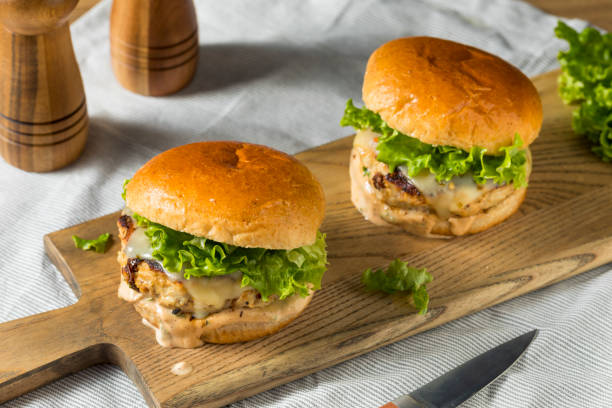 istock Spicy Homemade Chipotle Chicken Burger 1078667934