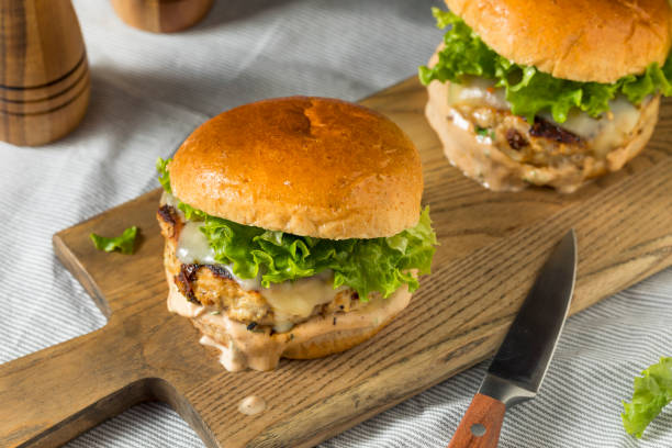 istock Spicy Homemade Chipotle Chicken Burger 1078668928