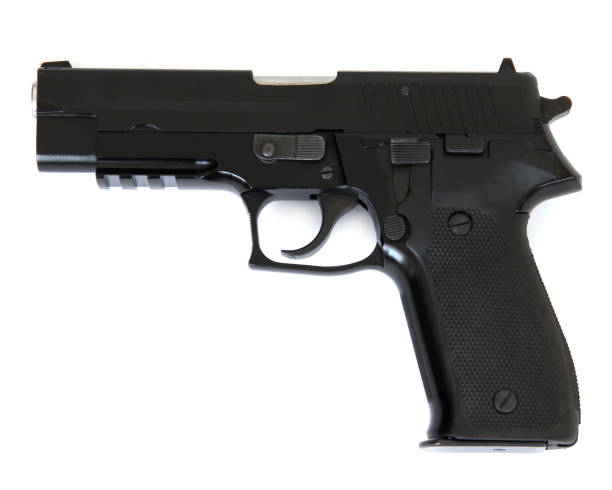 istock Black handgun isolated on white background. weapons. 1078669062