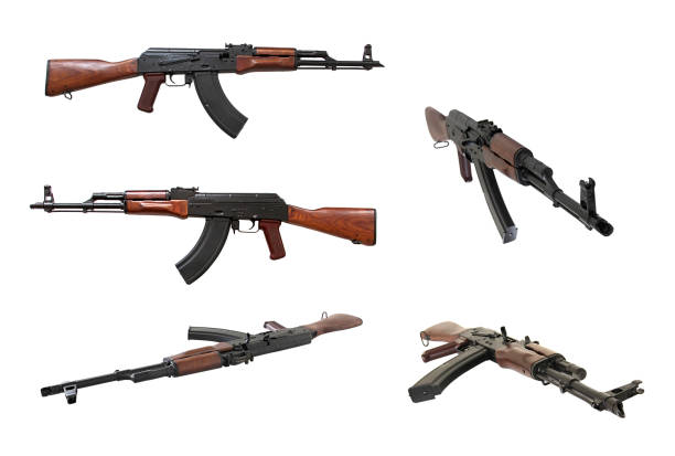istock Collection Kalashnikov AK machine gun isolated on white background 1078669266