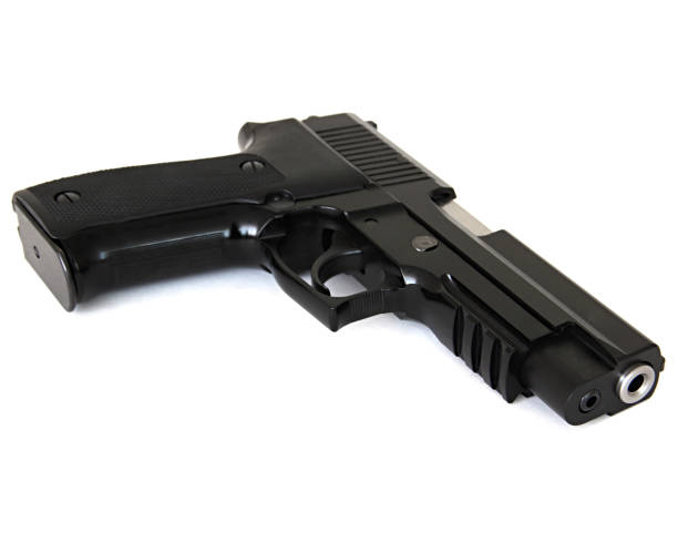istock Black handgun isolated on white background. weapons. 1078669306