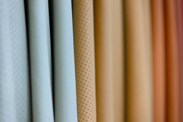 istock Crafting tools on natural cow leather in the tailoring workshop. 1078697170