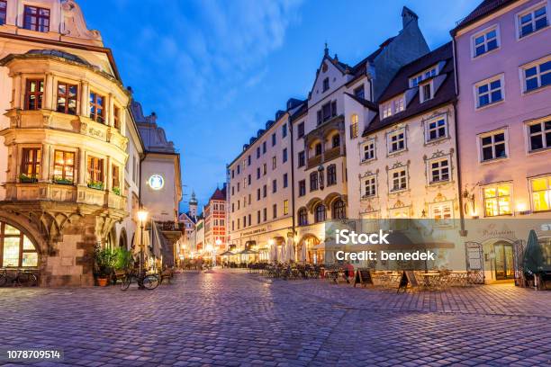 Restaurants On Platzl Square In Downtown Munich Germany Stock Photo - Download Image Now