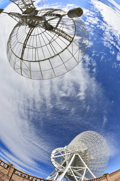 istock Array of satellite dishes or radio antennas against sky. Space observatory. 1078710950