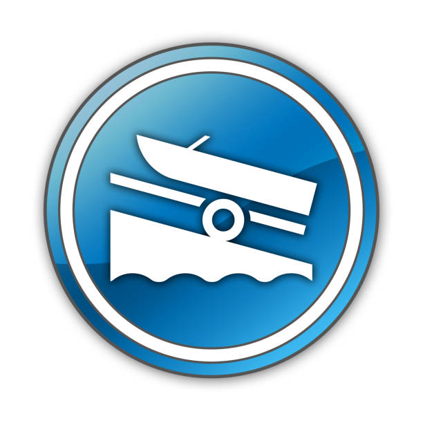 아이콘, 버튼, 그림 보트 램프 - boat launch stock illustrations