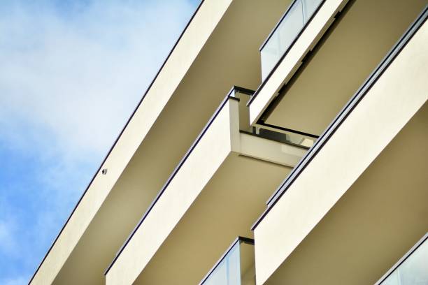 istock Modern apartment buildings on a sunny day with a blue sky 1078764046