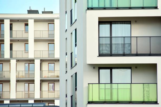 istock Modern apartment buildings on a sunny day with a blue sky 1078770398