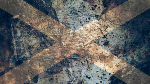 istock Very Grungy Scottish Flag, Scotland Grunge Background Texture 1078779956