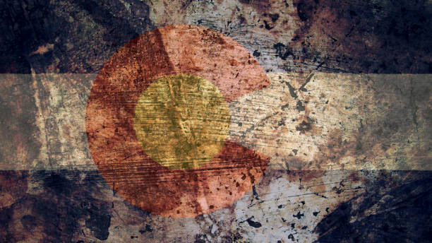 Very Grungy Colorado Flag, Grunge Background Texture Very Grungy Vintage Colorado Flag, Grunge Background Texture colorado flag art pictures stock pictures, royalty-free photos & images