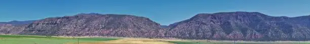 Utah Rocky Mountain Wasatch Panoramic Landscapes by Fishlake National Forest, along Interstate 15 I-15, through Holden, Fillmore, Beaver, Scipio and Parowan Utah, USA.