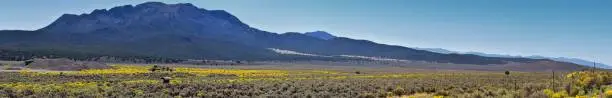 Utah Rocky Mountain Wasatch Panoramic Landscapes by Fishlake National Forest, along Interstate 15 I-15, through Holden, Fillmore, Beaver, Scipio and Parowan Utah, USA.