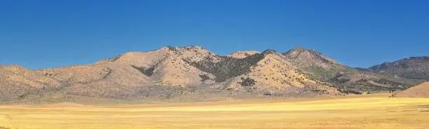 Utah Rocky Mountain Wasatch Panoramic Landscapes by Fishlake National Forest, along Interstate 15 I-15, through Holden, Fillmore, Beaver, Scipio and Parowan Utah, USA.