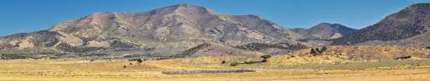 Utah Rocky Mountain Wasatch Panoramic Landscapes by Fishlake National Forest, along Interstate 15 I-15, through Holden, Fillmore, Beaver, Scipio and Parowan Utah, USA.