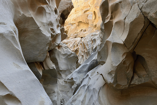 Wonderful rock formations created by the nature on the Chahkooh Canyon on the Qeshm island, Iran