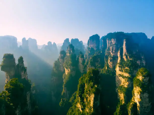 Aerial view Landscape of Zhangjiajie National Forest Park