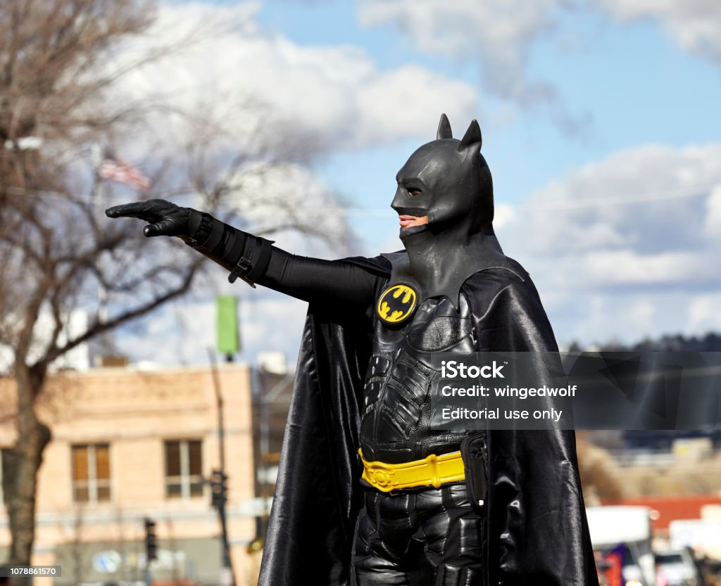 Masculino Cosplay Como Batman Foto de Stock Editorial - Imagem de