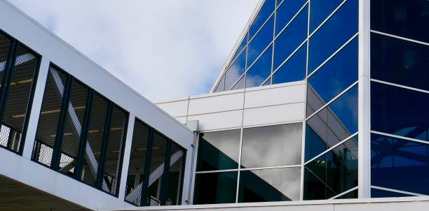 istock Tall Buildings with Vertical Line Exteriors 1078876216
