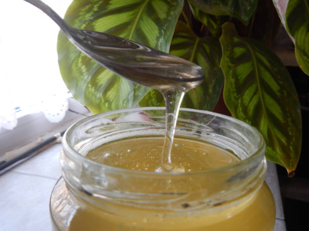 istock Fresh honney ready to eat in a glass jar 1078910952