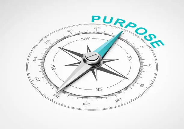 Photo of Compass on White Background, Purpose Concept