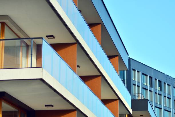 istock Modern apartment buildings on a sunny day with a blue sky 1078940476