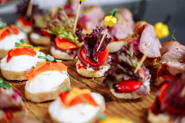 istock Luxury banquet table setting in restaurant. Table with the snacks. 1078949286