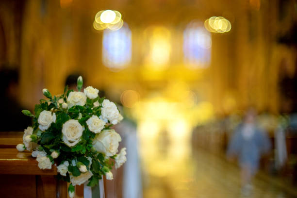 istock white flower with blur church background wedding 1078950948