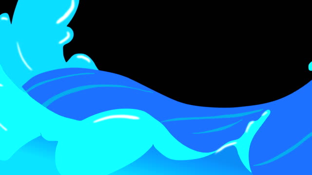 Animation of Water Cartoon Green Box Overlay Alpha Channel - Infinite Loop