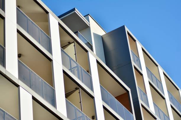 istock Modern apartment buildings on a sunny day with a blue sky 1078958924
