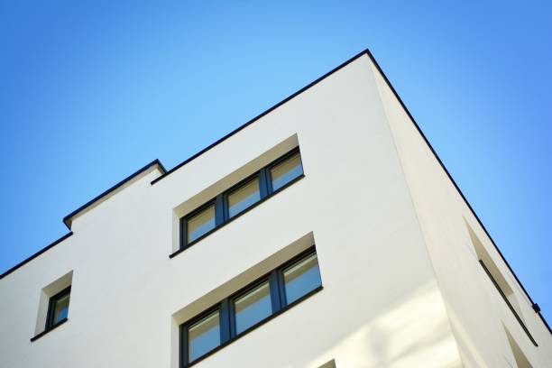 istock Modern apartment buildings on a sunny day with a blue sky 1078962012