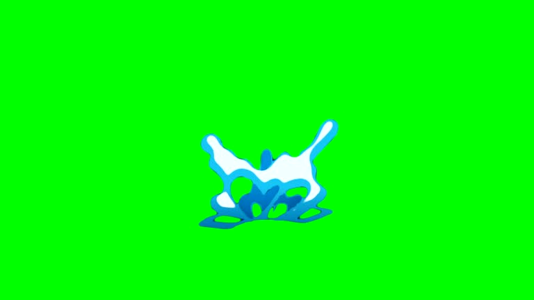 Animation of Water Cartoon Green Box Overlay Alpha Channel - Infinite Loop