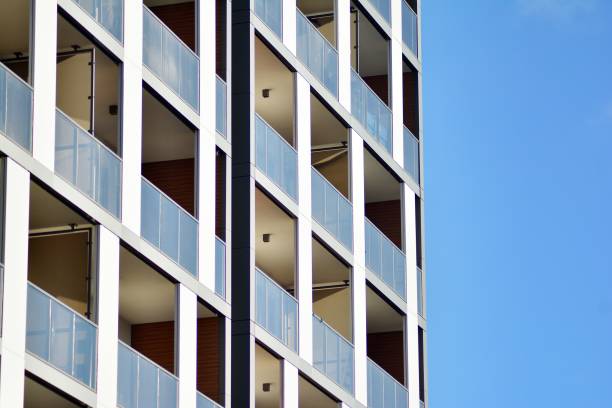 istock Modern apartment buildings on a sunny day with a blue sky 1078966696