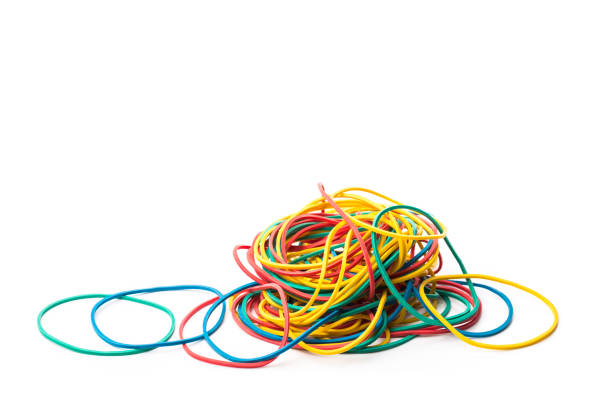 istock Group of multicolor rubber money bands isolated on white 1078967670