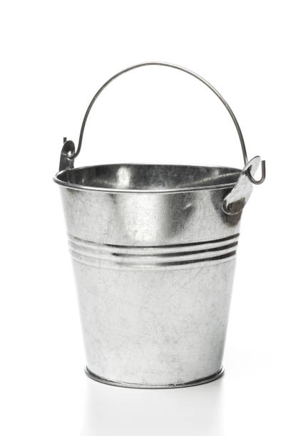 istock Metallic bucket isolated on white background 1078967946