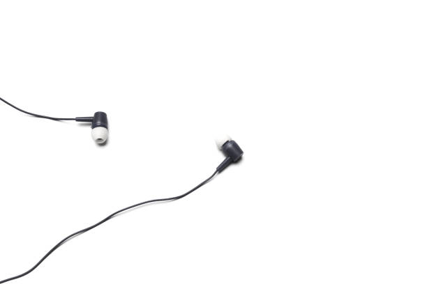 istock black Earphones isolated on white background 1078968060