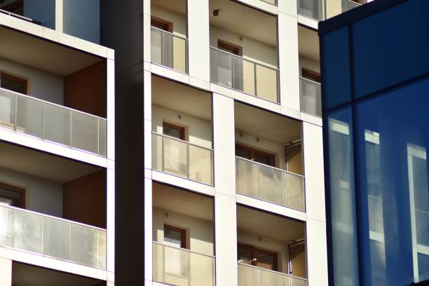 istock Modern apartment buildings on a sunny day with a blue sky 1078968320