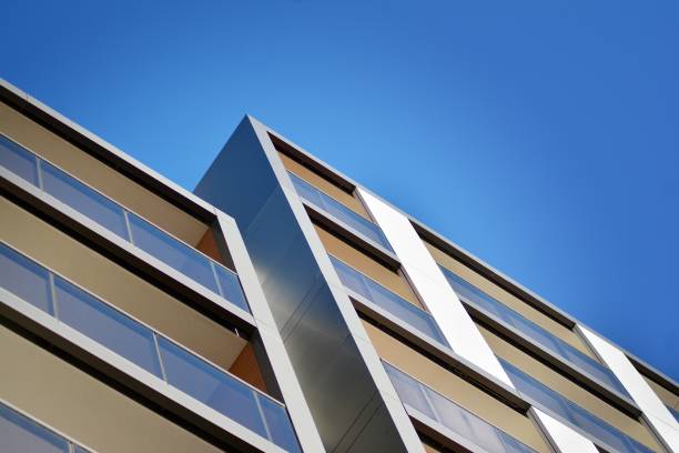 istock Modern apartment buildings on a sunny day with a blue sky 1078970644