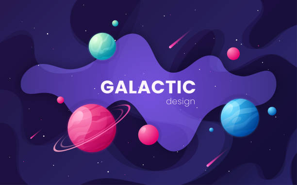 Cartoon galaxy futuristic outer space background, design, artwork. Cartoon galaxy futuristic outer space background, design, artwork. Vector illustration. galaxy stock illustrations