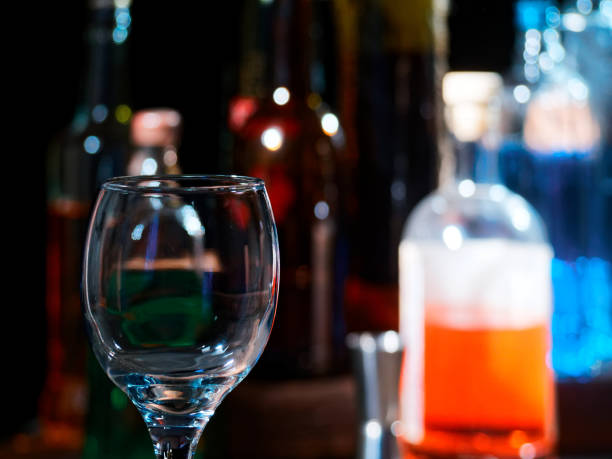 istock Red wine on the bar counter 1078974972