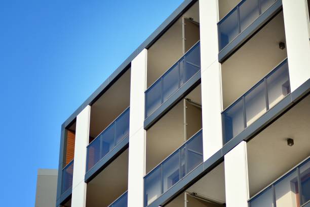 istock Modern apartment buildings on a sunny day with a blue sky 1078975212