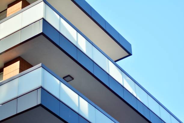 istock Modern apartment buildings on a sunny day with a blue sky 1078975296