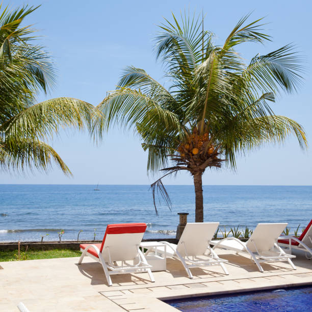 istock White sun loungers by the sea. 1078977816