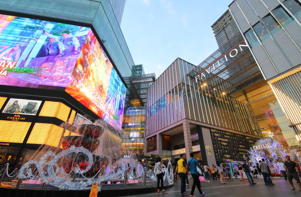 Shopping mall Bukit Bintang Kuala Lumpur Malaysia Kuala Lumpur Malaysia - November19, 2018: Unidentified people visit Pavilion shopping mall in Bukit Bintang Kuala Lumpur Malaysia pavilion stock pictures, royalty-free photos & images