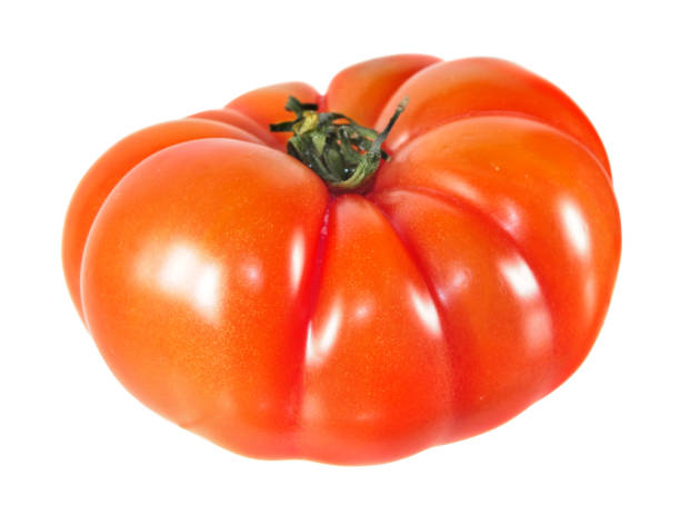 istock Big Italian flat red tomato isolated on white background 1078982792