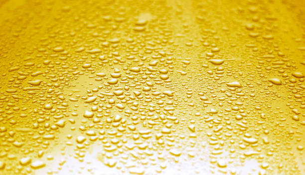 istock Water droplets on the orange background 1078988220