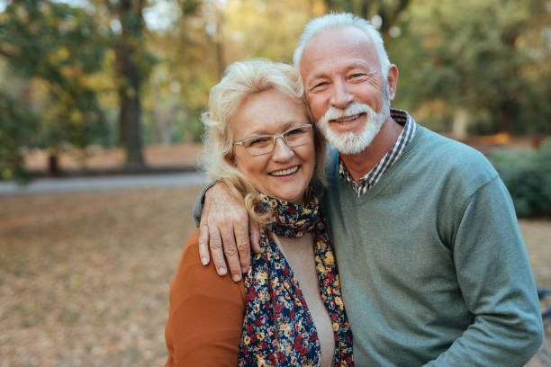 istock Senior couple in the park 1078995602